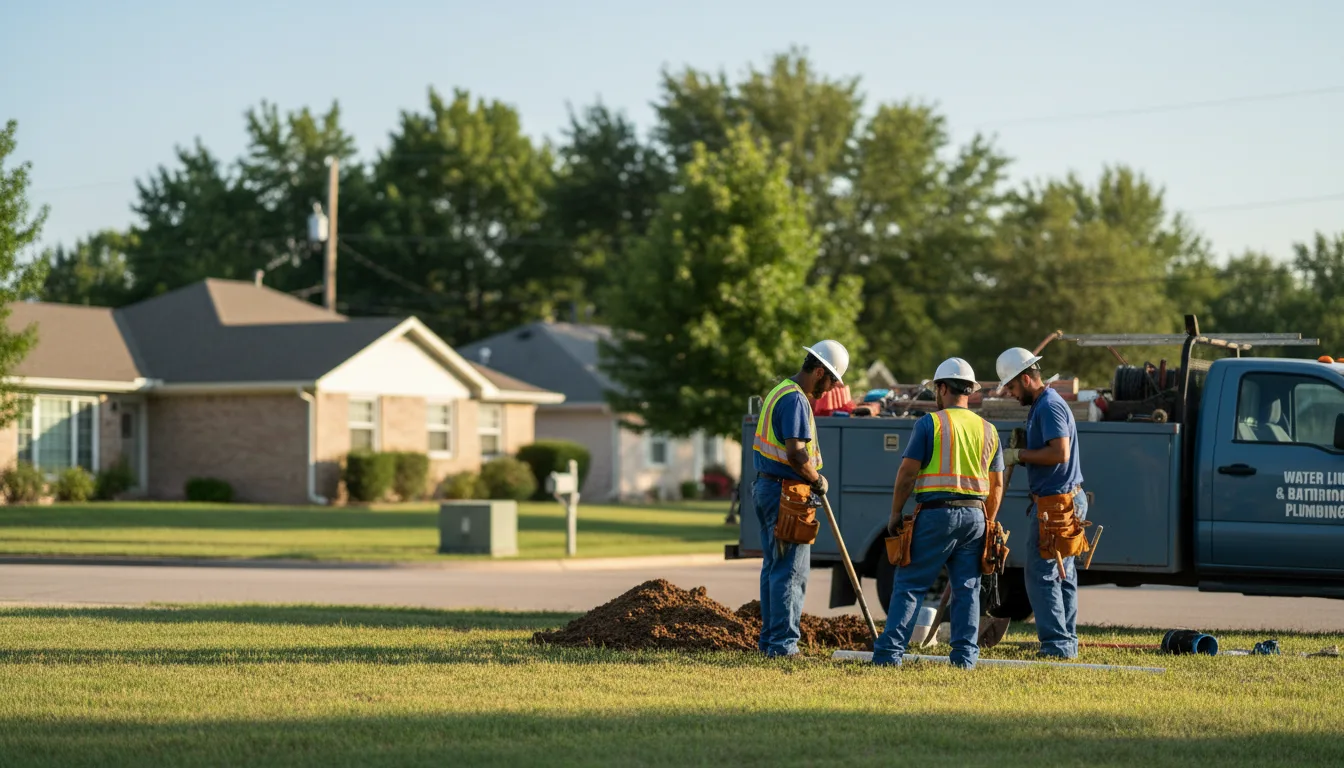 Residential water line and bathroom plumbing service in Nazareth, TX